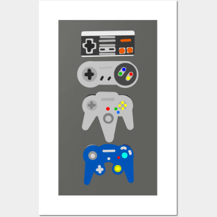 Retro Gaming Controllers Posters and Art